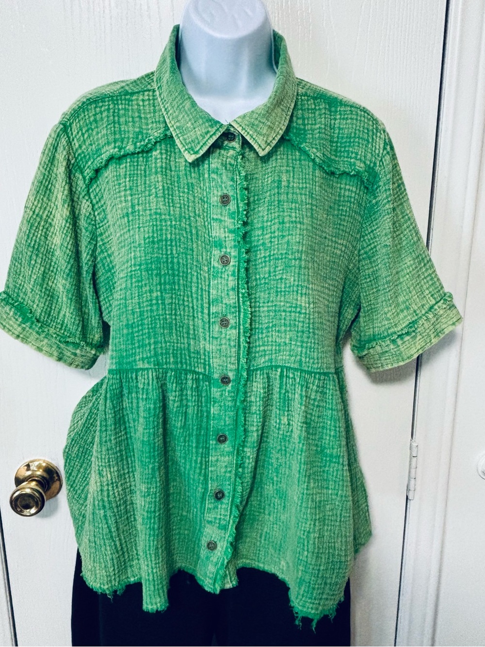 Umgee Mineral Washed Cotton Gauze Top